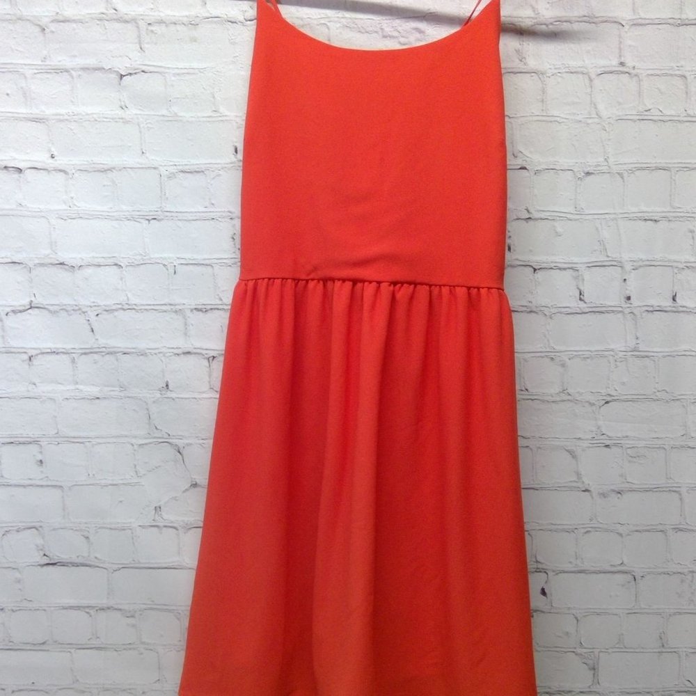 Everly | Strappy Dress Back Lace Up Dress Burnt Orange Size Large
